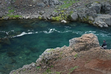 Angler upstream, fish downstream Angler upstream, fish downstream