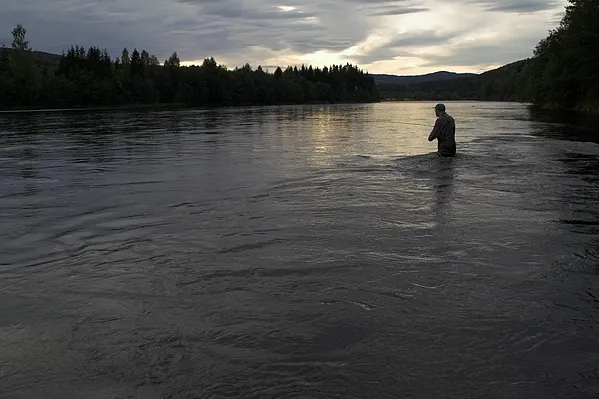 Asger in the sunset - The action in the surface would generally increase when the sun was setting.
